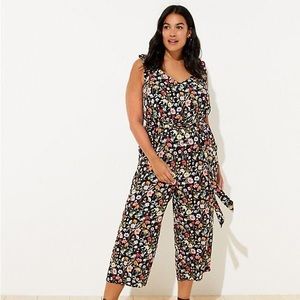 LOFT Plus Floral Jumpsuit with Tie Belt size 14W